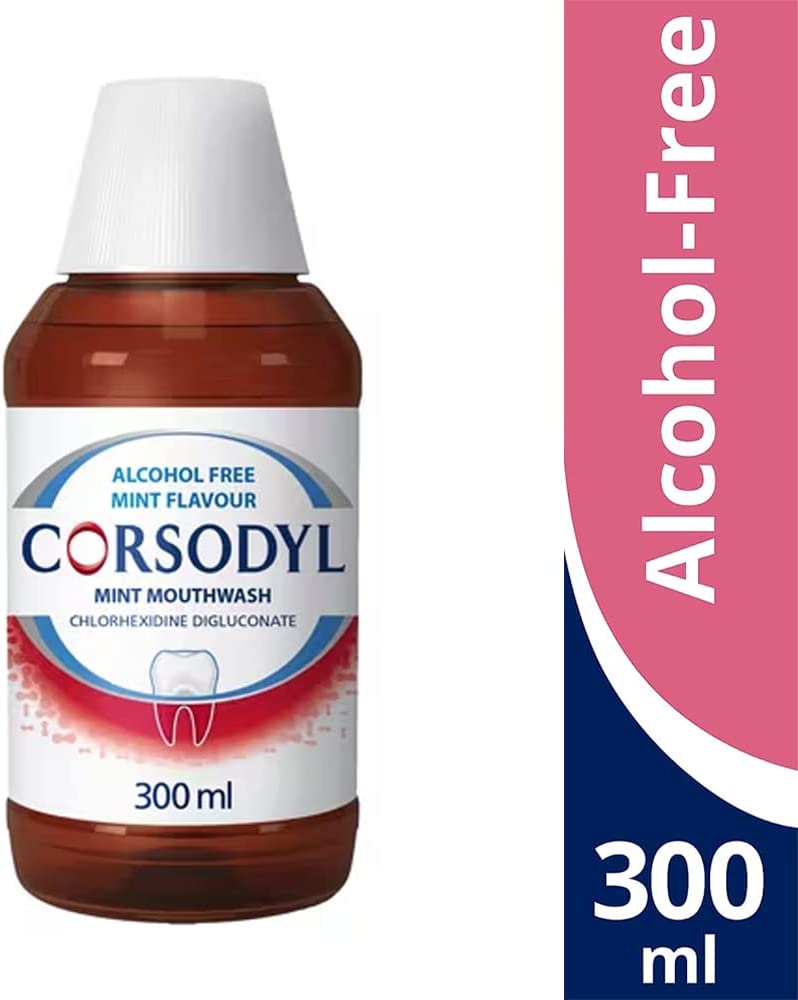Corsodyl 0.2% Gum Disease & Bleeding Treatment Mouthwash, Alcohol Free, Mint Flavour, 300 ml - Image 2